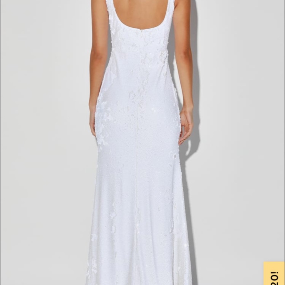 Lulus brand new white sequin size L Maxi dress